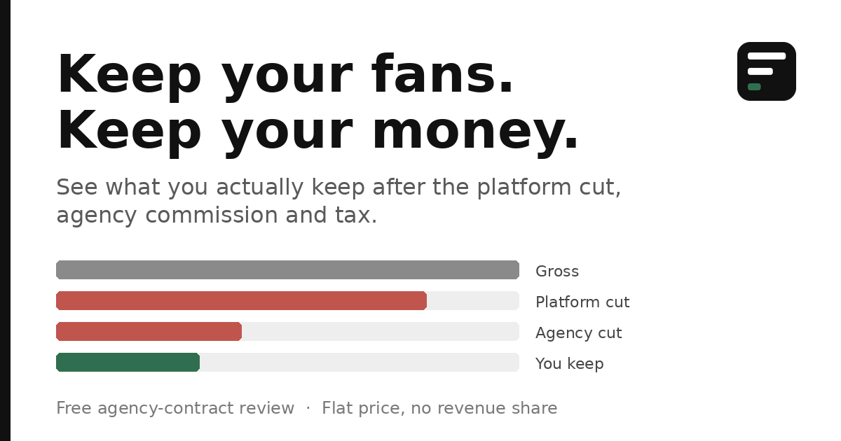 keep.fans — see what you actually keep | Back-office for independent creators logo